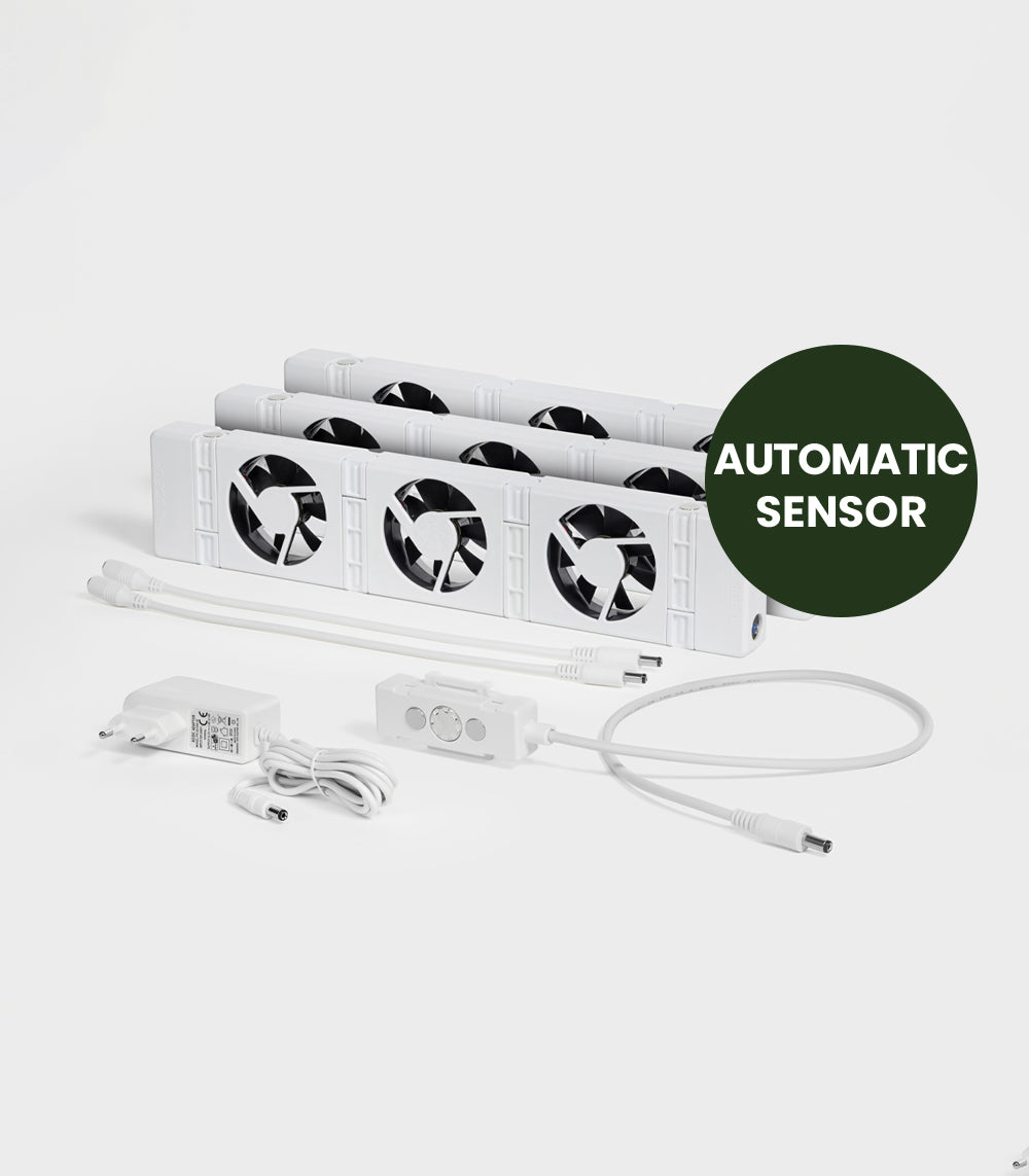 SpeedComfort radiatorventilator trioset met Automatic Sensor wit