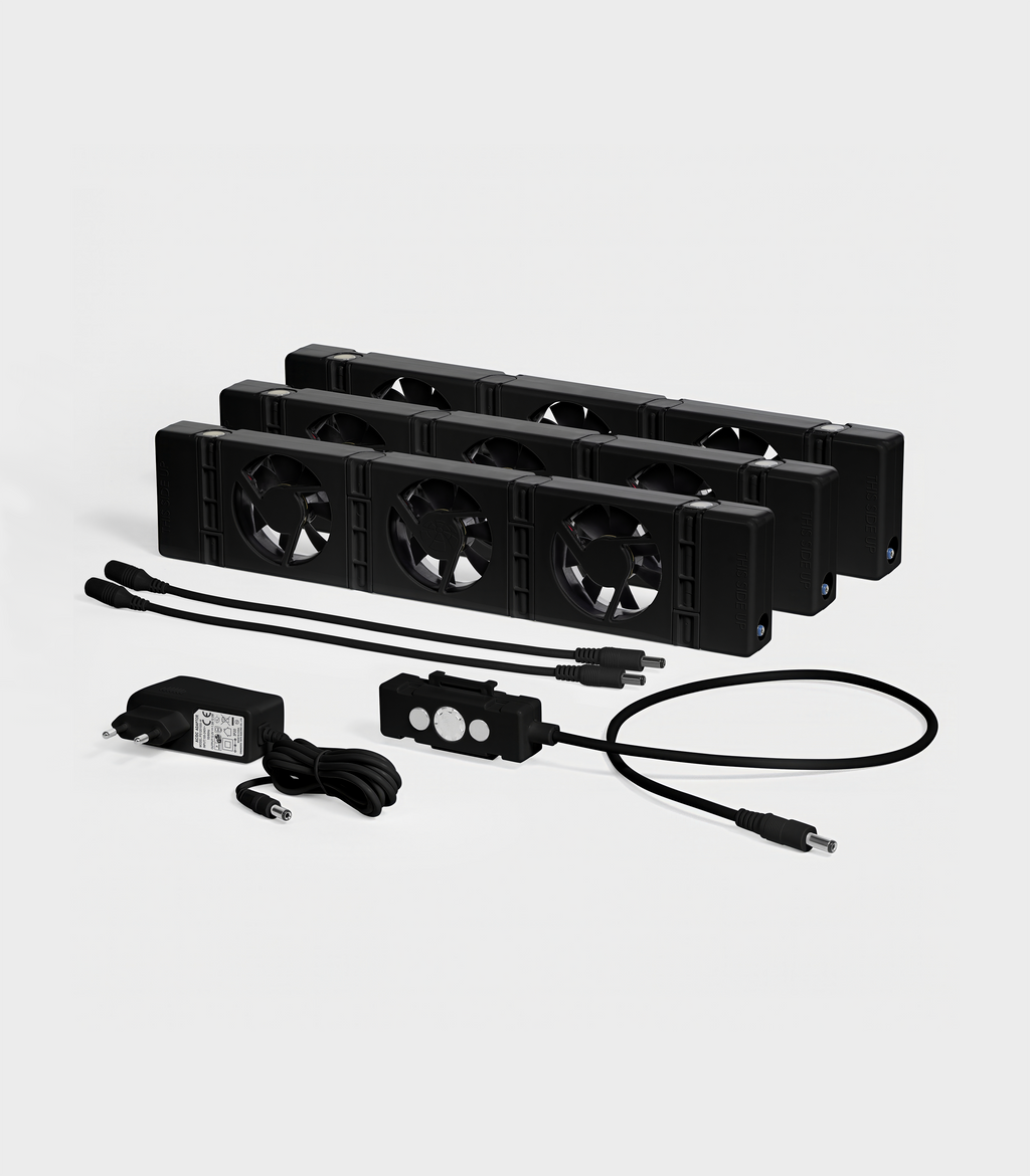 SpeedComfort radiatorventilator trioset met Automatic Sensor zwart